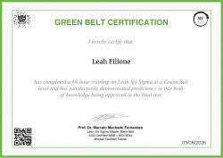GREEN BELT CERTIFICATION