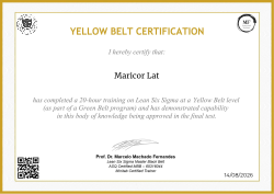YELLOW BELT CERTIFICATION