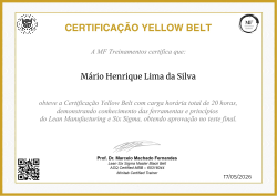 CERTIFICAÇÃO YELLOW BELT