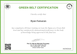 GREEN BELT CERTIFICATION
