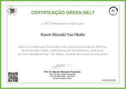 CERTIFICAÇÃO GREEN BELT