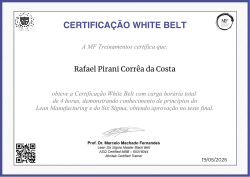 CERTIFICAÇÃO WHITE BELT