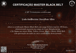 CERTIFICAÇÃO MASTER BLACK BELT
