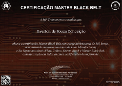 CERTIFICAÇÃO MASTER BLACK BELT