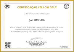 CERTIFICAÇÃO YELLOW BELT