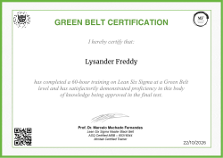 GREEN BELT CERTIFICATION