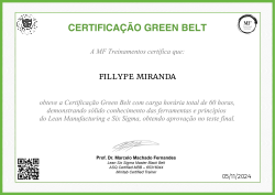 CERTIFICAÇÃO GREEN BELT