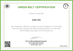 GREEN BELT CERTIFICATION