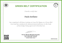 GREEN BELT CERTIFICATION