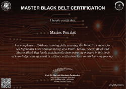 MASTER BLACK BELT CERTIFICATION