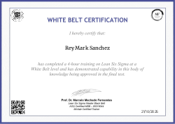 WHITE BELT CERTIFICATION