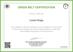 GREEN BELT CERTIFICATION