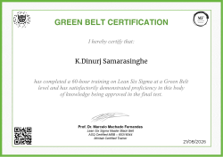 GREEN BELT CERTIFICATION