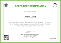 GREEN BELT CERTIFICATION