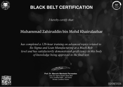 BLACK BELT CERTIFICATION