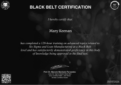 BLACK BELT CERTIFICATION