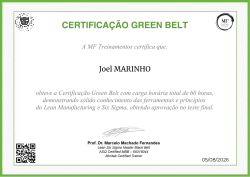 CERTIFICAÇÃO GREEN BELT