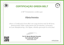 CERTIFICAÇÃO GREEN BELT