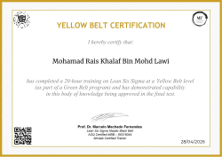 YELLOW BELT CERTIFICATION
