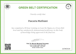 GREEN BELT CERTIFICATION