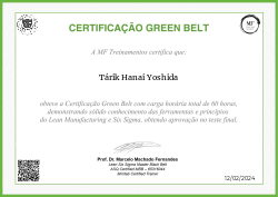 CERTIFICAÇÃO GREEN BELT