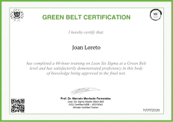 GREEN BELT CERTIFICATION