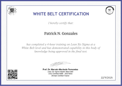 WHITE BELT CERTIFICATION