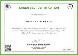 GREEN BELT CERTIFICATION