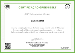 CERTIFICAÇÃO GREEN BELT