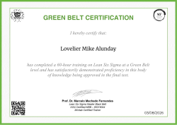 GREEN BELT CERTIFICATION