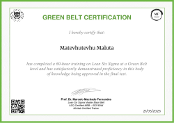 GREEN BELT CERTIFICATION