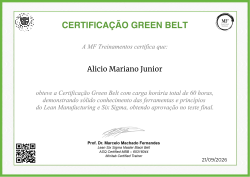 CERTIFICAÇÃO GREEN BELT