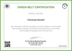 GREEN BELT CERTIFICATION