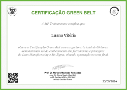 CERTIFICAÇÃO GREEN BELT