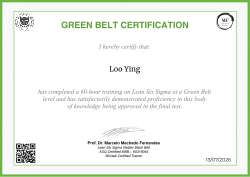 GREEN BELT CERTIFICATION