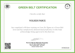 GREEN BELT CERTIFICATION