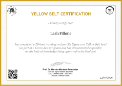 YELLOW BELT CERTIFICATION