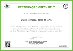 CERTIFICAÇÃO GREEN BELT