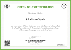 GREEN BELT CERTIFICATION