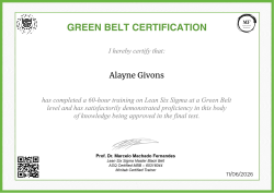 GREEN BELT CERTIFICATION