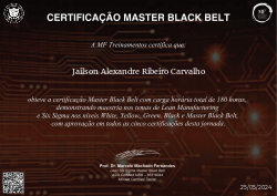 CERTIFICAÇÃO MASTER BLACK BELT