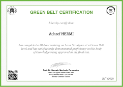 GREEN BELT CERTIFICATION
