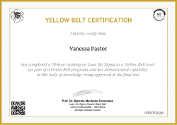 YELLOW BELT CERTIFICATION