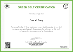 GREEN BELT CERTIFICATION