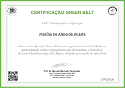 CERTIFICAÇÃO GREEN BELT