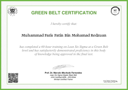GREEN BELT CERTIFICATION