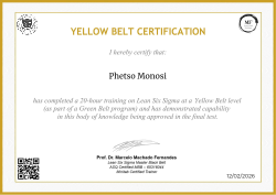 YELLOW BELT CERTIFICATION