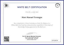 WHITE BELT CERTIFICATION