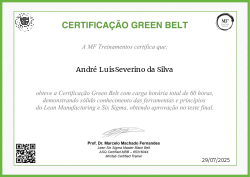 CERTIFICAÇÃO GREEN BELT