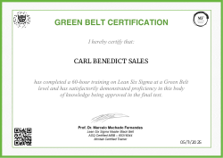 GREEN BELT CERTIFICATION